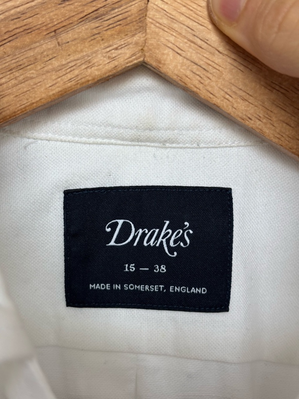Drake’s London White OCBD Shirt – Made in England – 15/38